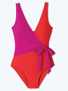Summersalt The Perfect Wrap One-Piece swimsuit size 4 pink red